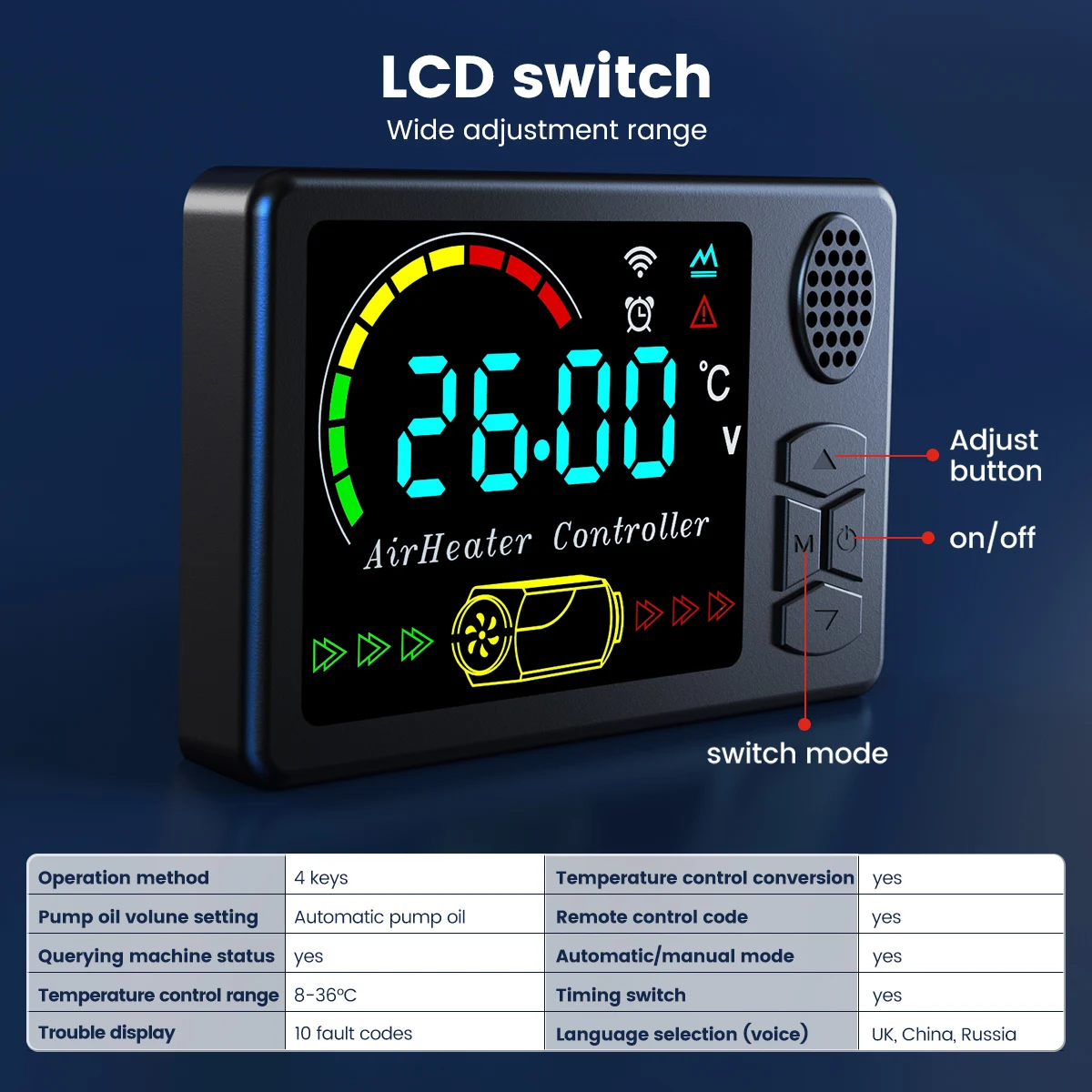 Hcalory-Chauffage à Air Diesel Portable Tout-en-Un, 12V, 5-8kW, 5kW, pour Moteur de Camions, avec Joli à Clé LCD, Nouveauté 2022