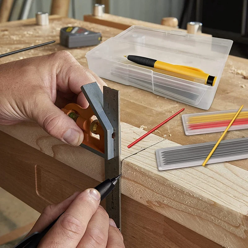 Твердые плотничьи карандаши, набор из 3 предметов, плотничьи карандаши, маркер-карандаш с длинным носом и глубокими отверстиями со встроенной точилкой