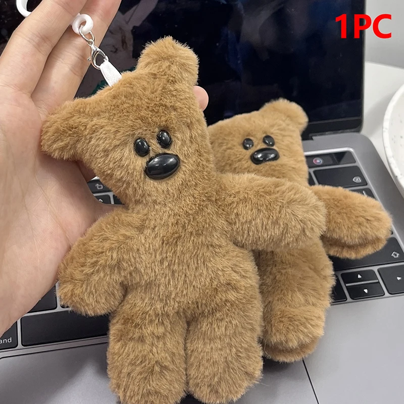 Bear Plush Doll Toy Cartoon Keychain Pendant Soft Stuffed Doll Backpack Car Bag Key Ring Decor Kid Gift 2023 Trend