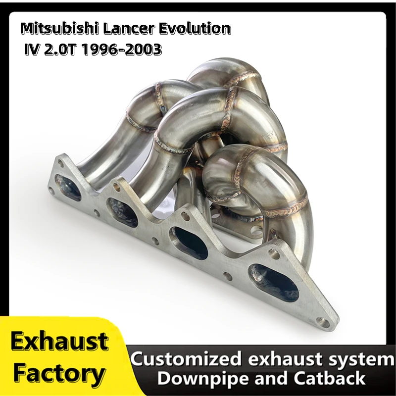 For Mitsubishi Lancer Evolution IV 2.0T 1996-2003 stainless steel muffler exhaust system downpipe exhaust manifold