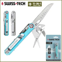 SWISS TECH 11 in 1 Multitool EDC Outdoor Survival Multi-function Tools with Scissors Screwdriver Gifts for Men