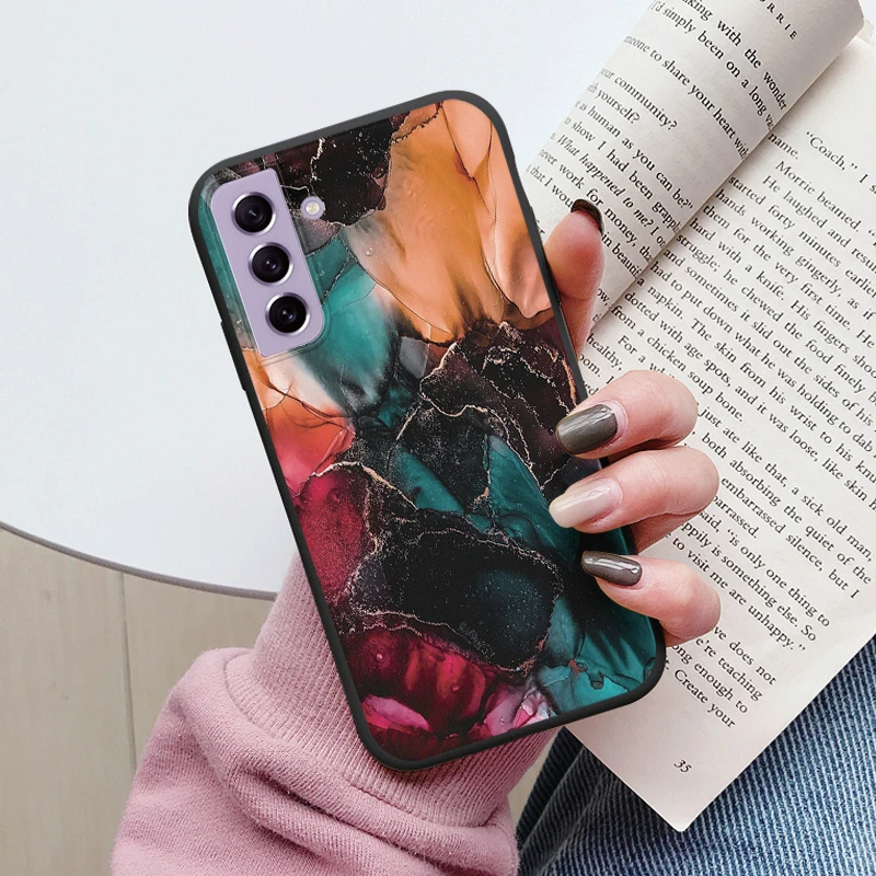 Case For Samsung Galaxy S21 5G Bags S 21 Plus FE Cover Protective Silicone Funda Marble Stone Texture Coque For Samsung S24 FE