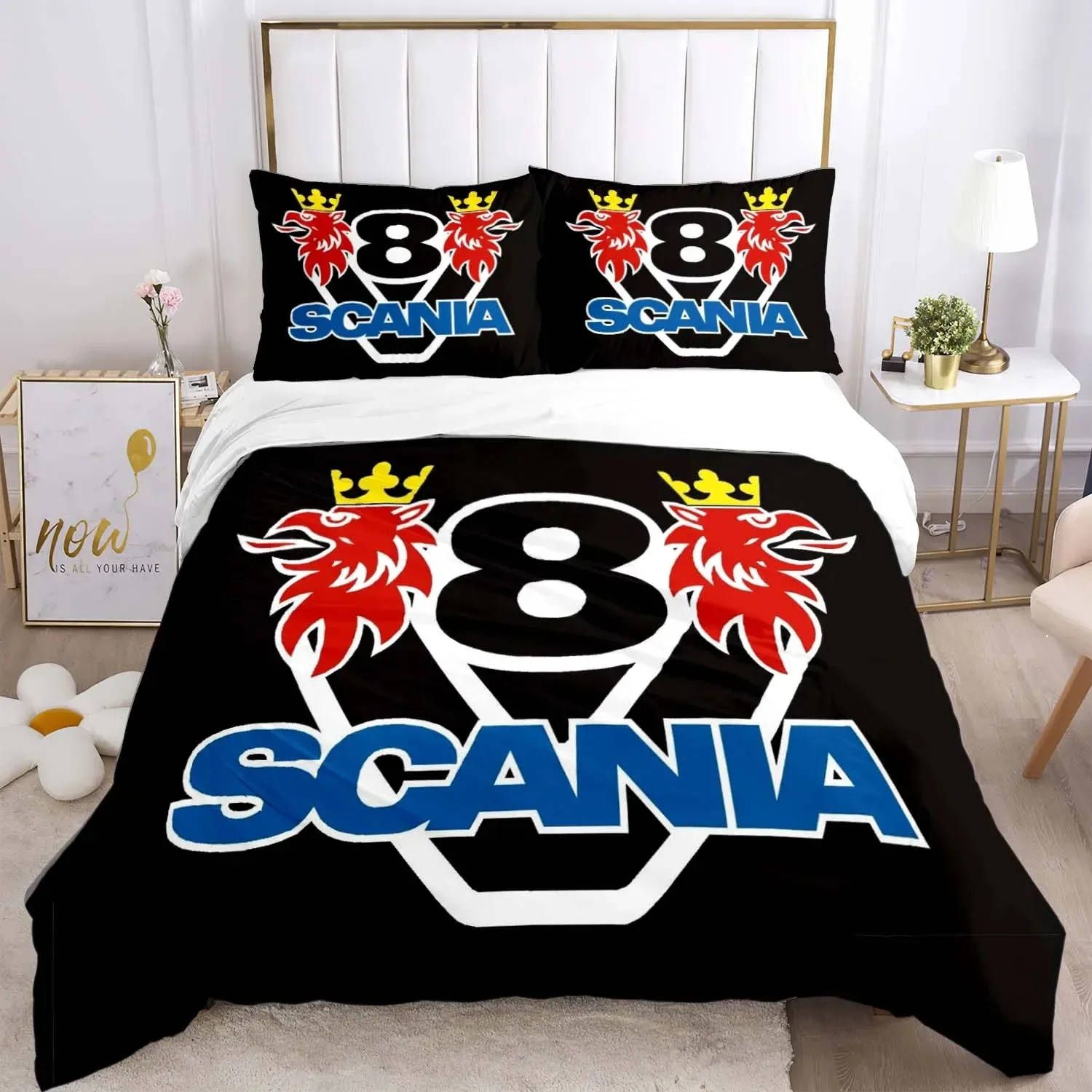 

Truck Scania Duvet Cover 3D Print Viking Symbols Bedding Set Polyester Northern Germanic Culture Comforter Cover Twin King Size