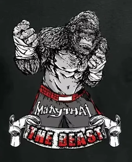 

Забавная футболка The Beast Gorilla Gym MMA Muay Thai Combat Training, 100% хлопок, повседневная мужская футболка с круглым вырезом и коротким рукавом, размер S-3XL