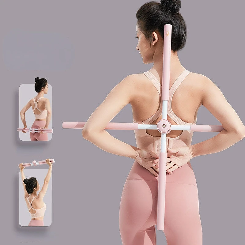 Yoga Hunchback korektor regulowany obrót opadające ramiona stały kij treningowy korektor postawy na plecy sprzęt treningowy