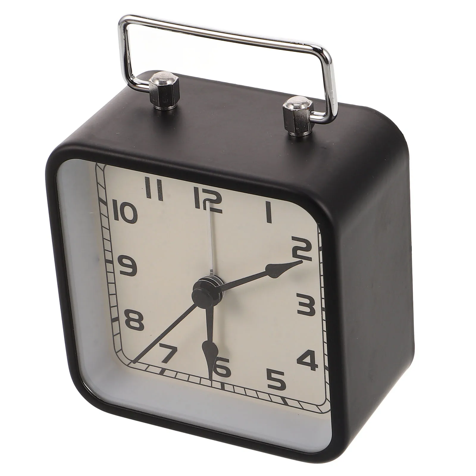 

Small Silent Clocks Analog Alarm Kids Bedroom Travel Square Decor Bath Desk Bedside Clocks Stable Placement