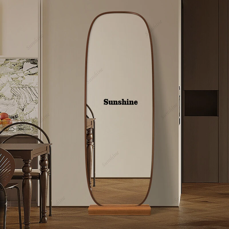 

Square Wooden Mirror Vintage Floor Big Nordic Luxury Mirror Modern Standing Full Body Aesthetic Espelhos Living Room Decorations