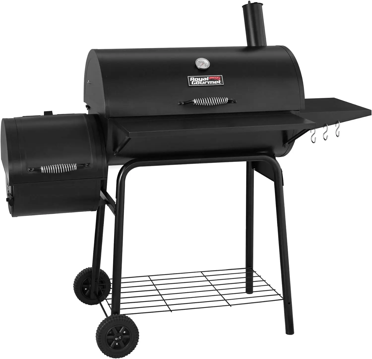 

NEWCC1830S 30" BBQ Charcoal Grill and Offset Smoker | 811 Square Inch cooking surface, Outdoor for Camping | Black