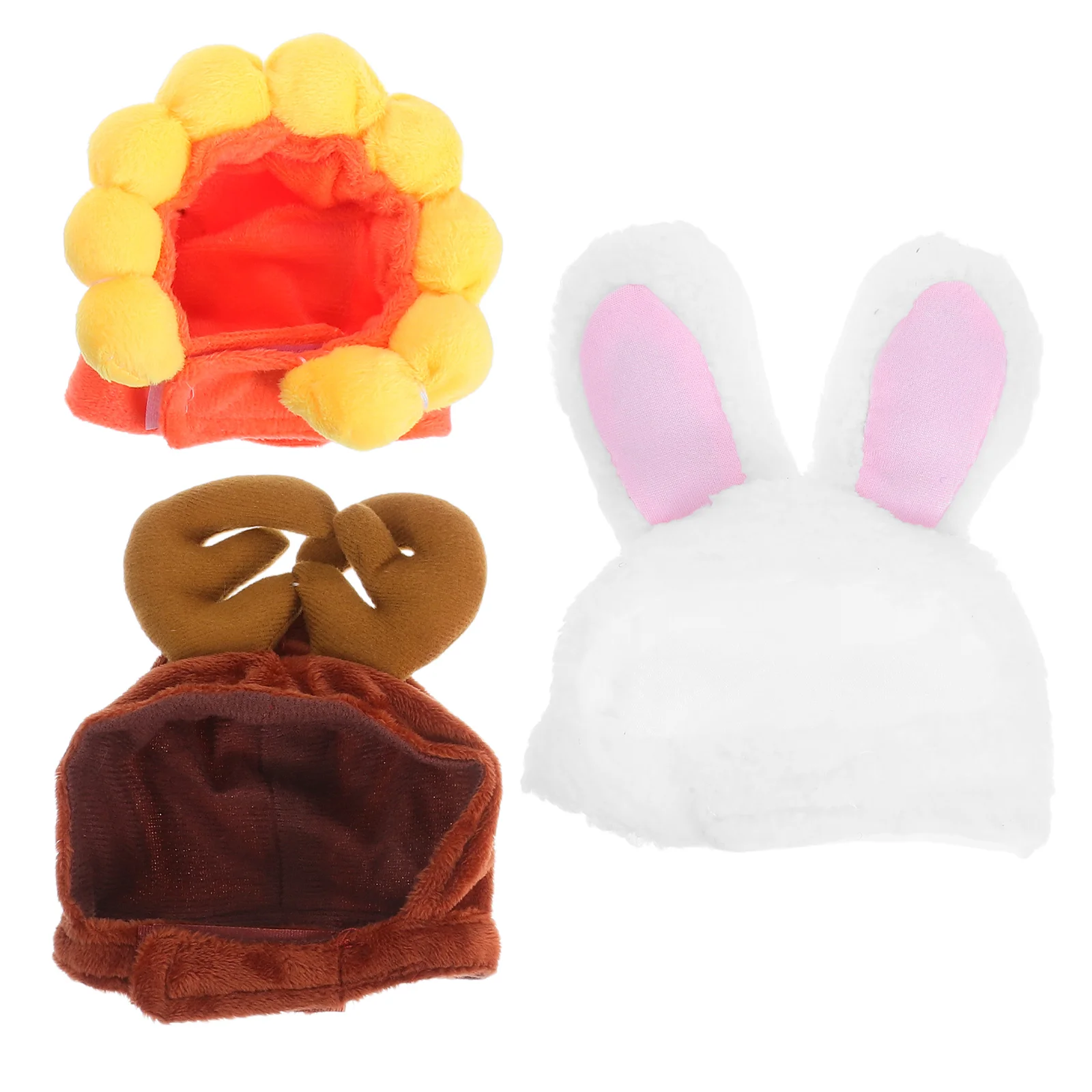 

3 Pcs Pet Party Hat Dogs Cats Holiday Adorable Costume Animal Hats Bunny with Ears Polyester Headdress