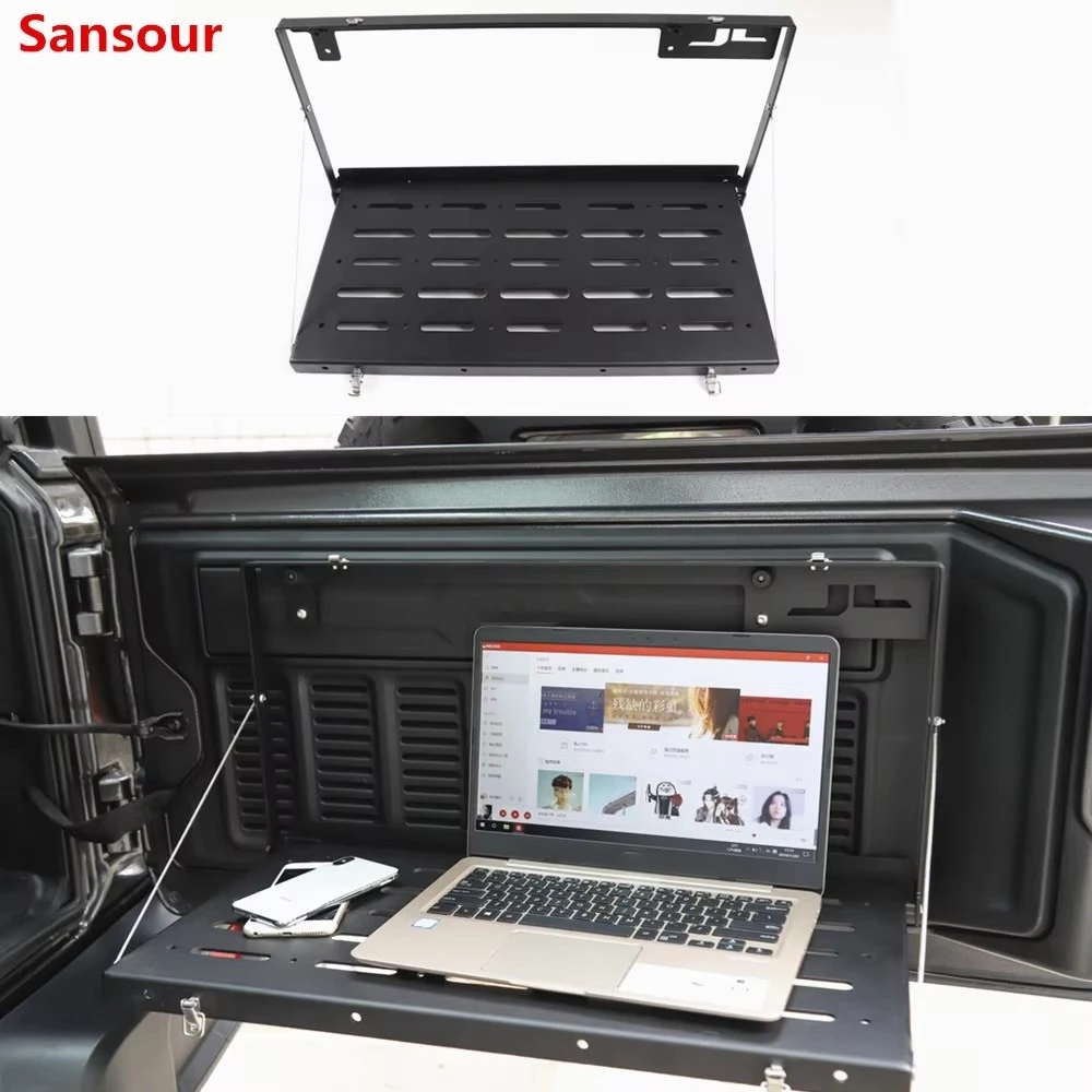 Trunk Tailgate Storage Rack Foldable Table Storage Rack Luggage Shelf For Jeep Wrangler JL 2018-2026 Interior Accessoires