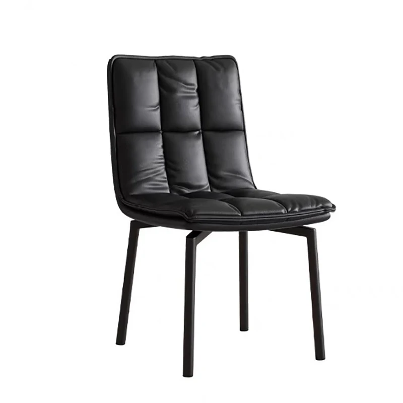 Set Of 2 Italian Dining Chairs Leather Casual Minimalist Elegant Dining Chairs Comfy Upholstered Chaise Restaurant Furniture