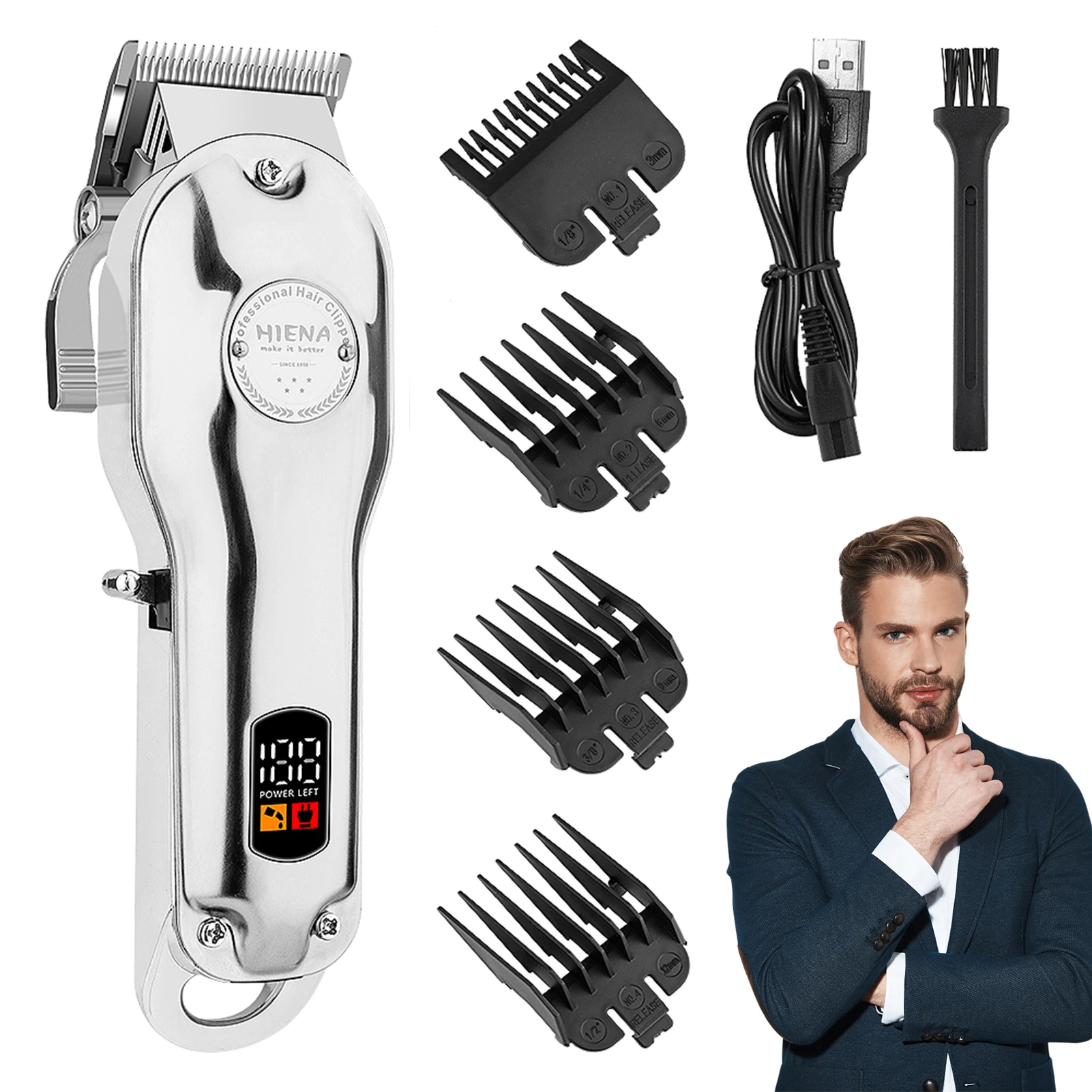 

HIENA Electric Hair Trimmer kit for men hair cutting Profession Hair Clipper for Barber Shop Rechargeable Cordless shaver Rozor