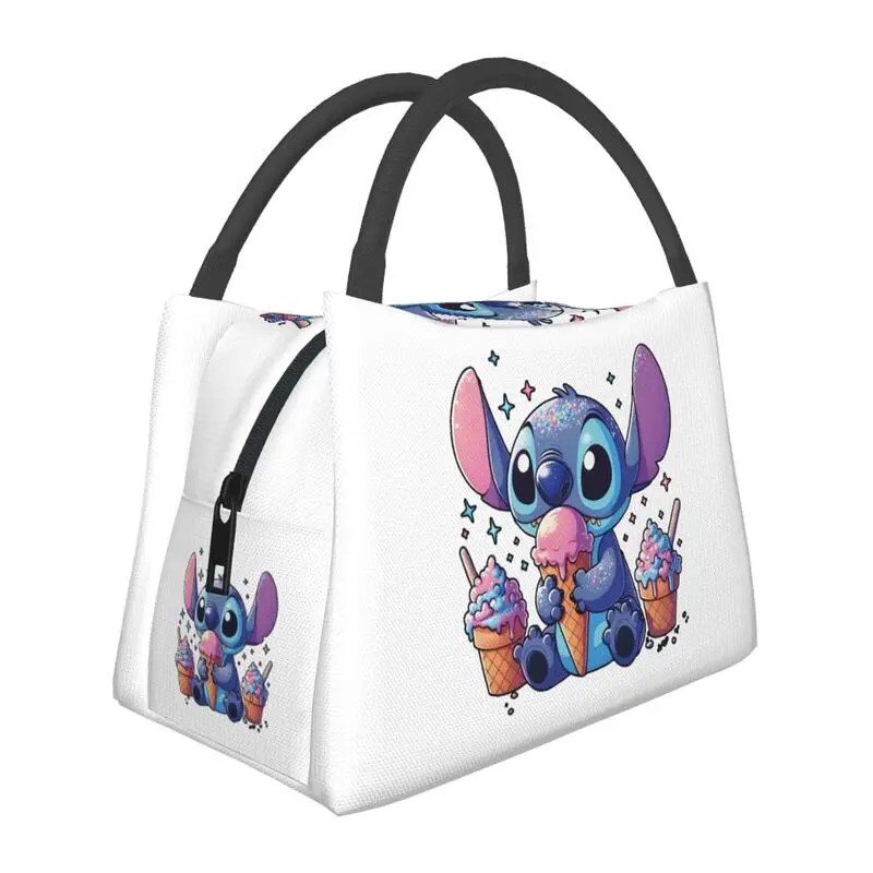 

Stitch TV Cartoon Animation Insulated Lunch Bags for Women Resuable Thermal Cooler Bento Box Hospital Office