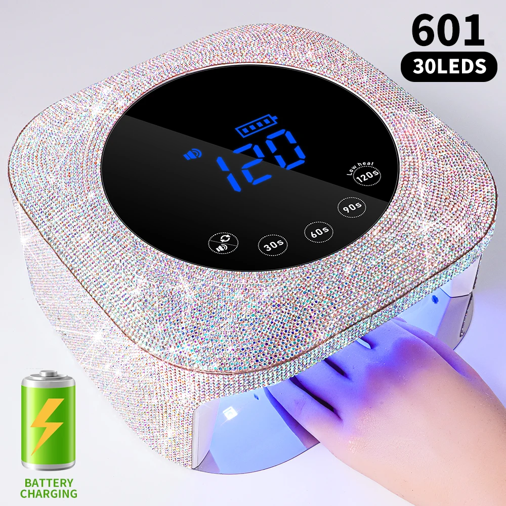 

Перезаряжаемая сушилка для ногтей с 30 светодиодами, профессиональная УФ-лампа для гель-лака с 4 режимами таймера и автоматическим датчиком, инструмент для салона красоты