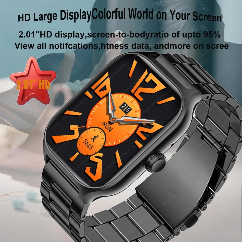 New Smartwatch Men Android IOS Phone 2.01
