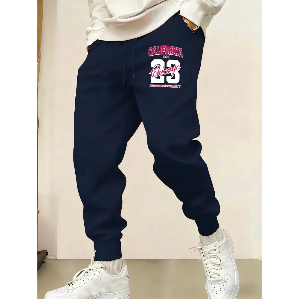 كاليفورنيا جامعة شيكاغو هيوستن يطبع رجل الموضة تنوعا السراويل الرباط الخريف Britches ركض Sweatpants غير رسمية #4