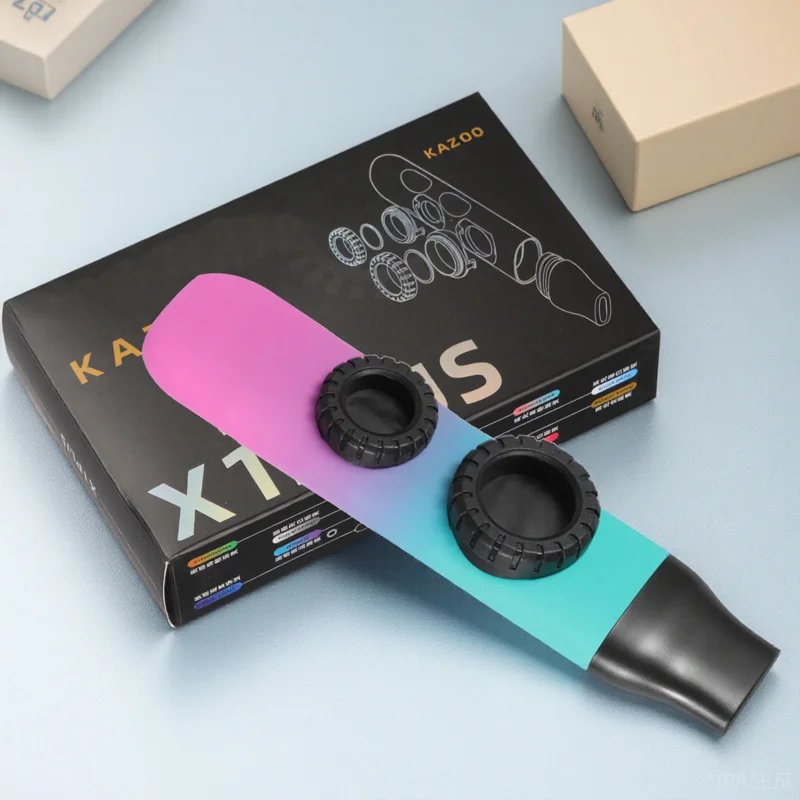 

1 set Double Hole Kazoo Small Portable Musical Instrument For Kids Beginners Lightweight With Rope Guitar Accompany Fun