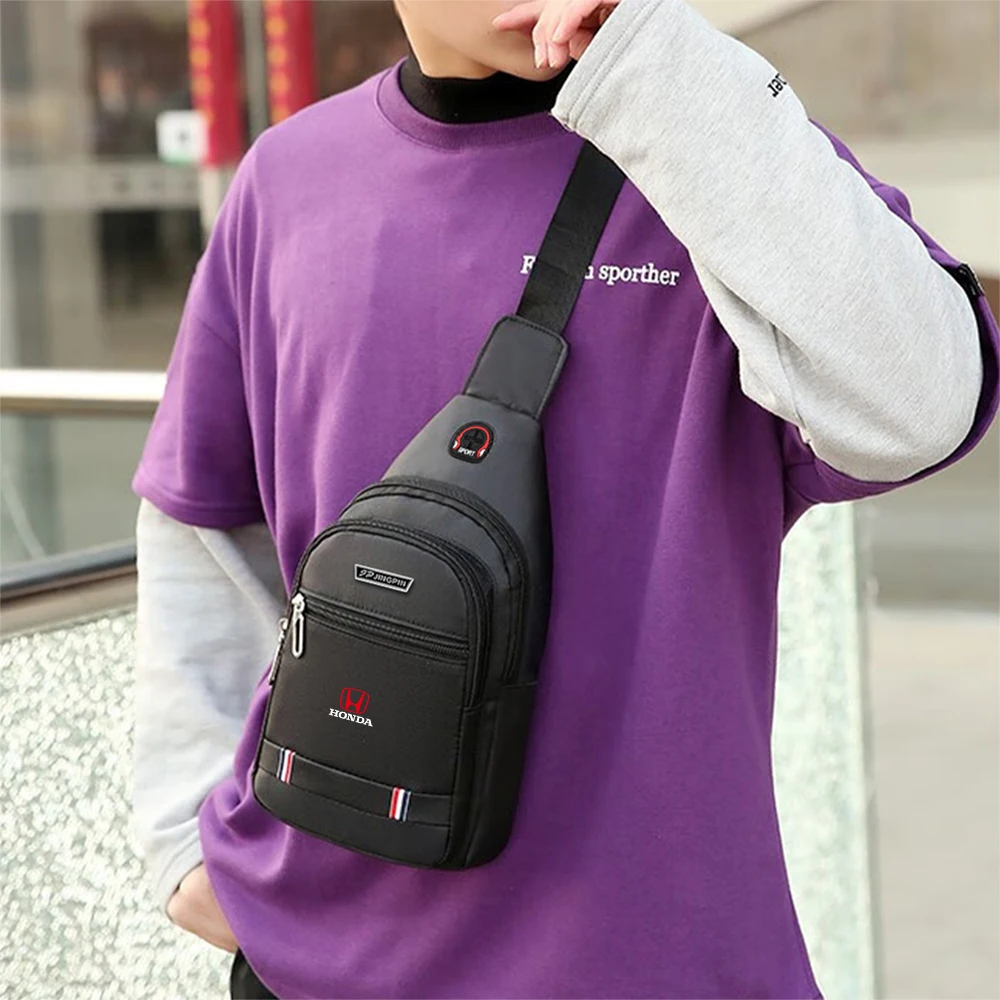 

Casual Shoulder Chest Bag Waterproof Outdoor Sport Belt Bag For Honda CIVIC Mugen Power Type R Type S City Car Badge Accessories