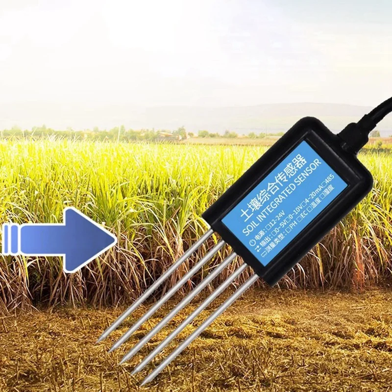 Temperatura do solo Sensor de umidade, 7 em 1, PH condutividade, nutrientes sal, nitrogênio, fósforo, batatas transmissor, durável, RS485