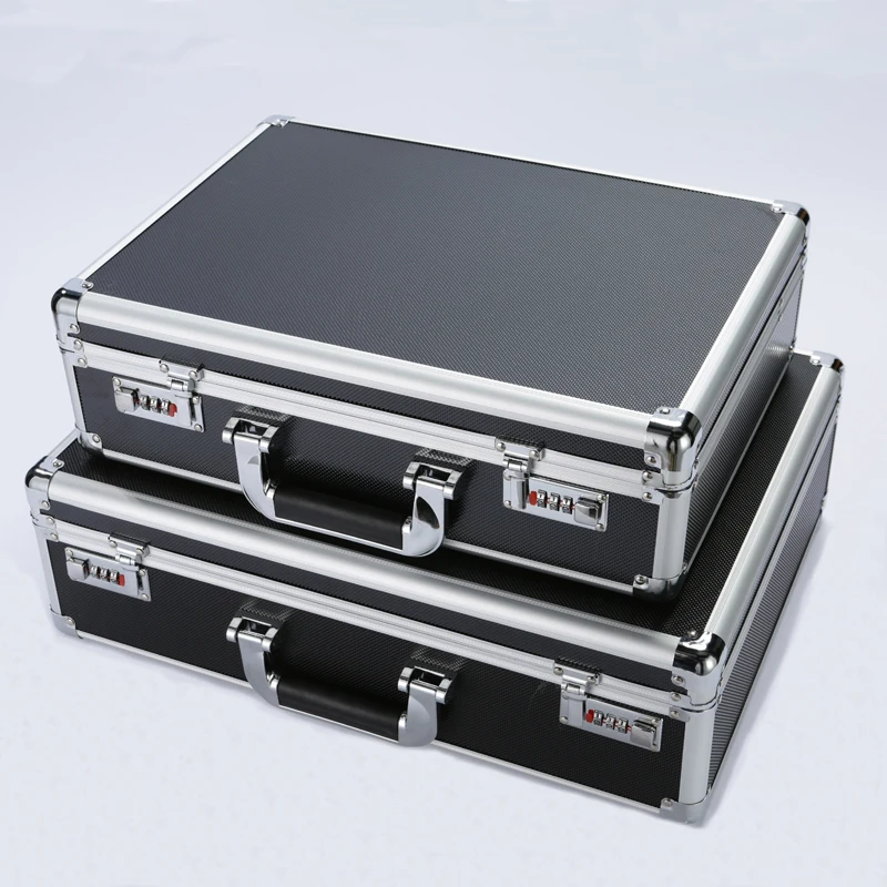 Aluminum Tool Case Suitcase Toolbox Password File Box Impact Resistant Safety Equipment Instrument Remote Storage With Foam