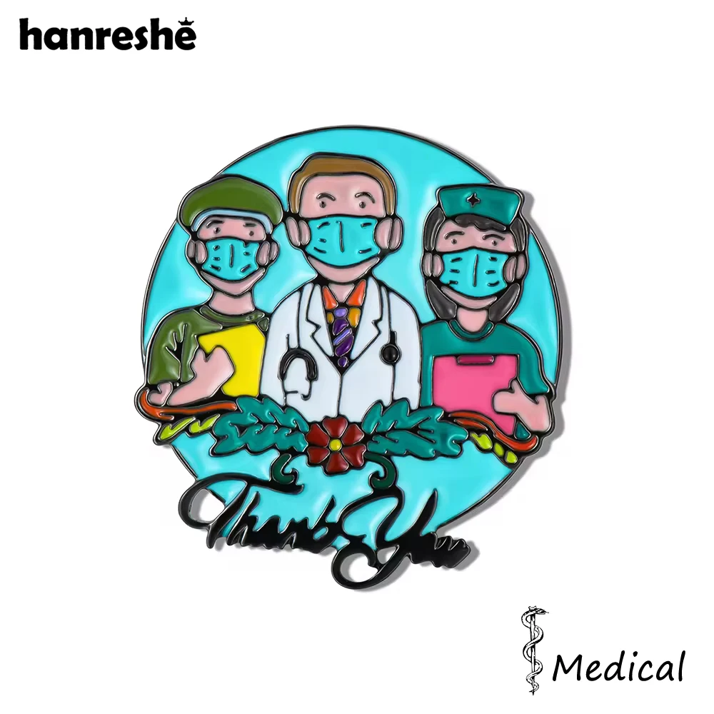 Hanreshe Medical Enamel Pin Doctor Nurse Medicine Staff Brooch Lapel Backpack Badge Medal Jewelry Gifts Collection