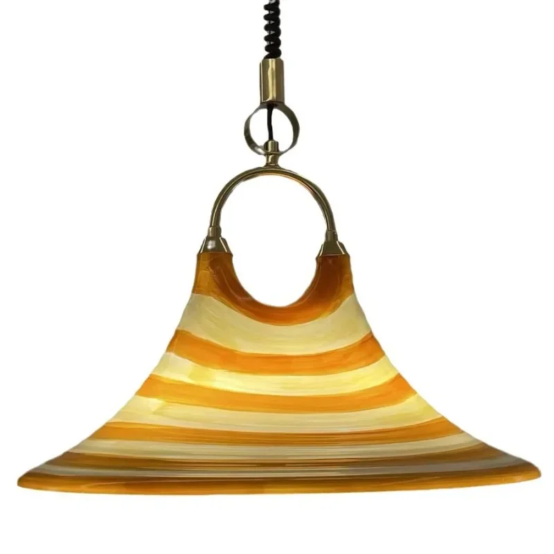 Restaurant telescopic chandelier creative horn light can lift personalized living room bedside bedroom color painted art light