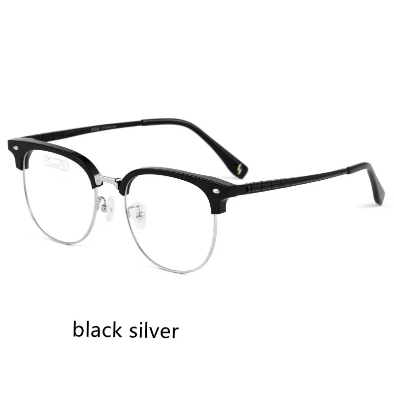 

moojolo 52mm Pure Titanium Eyebrow Frame Glasses Chrome Style Vintage Hawksbill Square Optical Eyeglasses 3012U