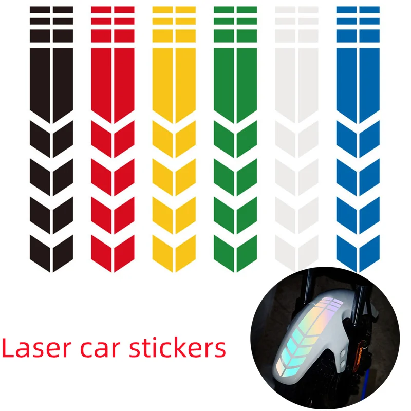 

25cm Motorcycle Arrow Stripe Stickers Laser Reflection Waterproof Sticker For Fender Paste Autobody Universal Motorbike Decal