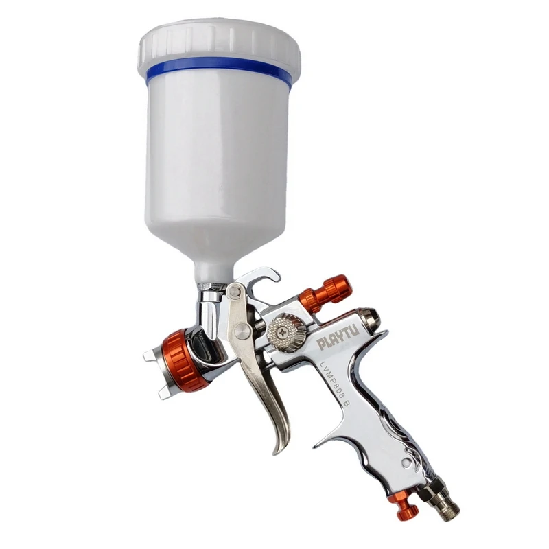 

Medium pressure low flow upper pot spray gun 1.3mm caliber 600CC plastic pot car paint spray gun