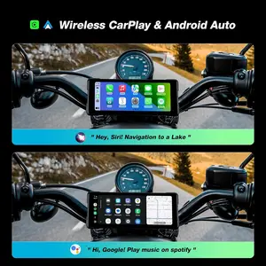 JMCQ-Motocycle DVR GPS Navigaton, Carplay không dây, Android Auto Dash Cam, IP67 không thấm nước, Double Bluetooth, Moto Monitor, 6.86 10 Màn hình không dây bán hàng chính - 3