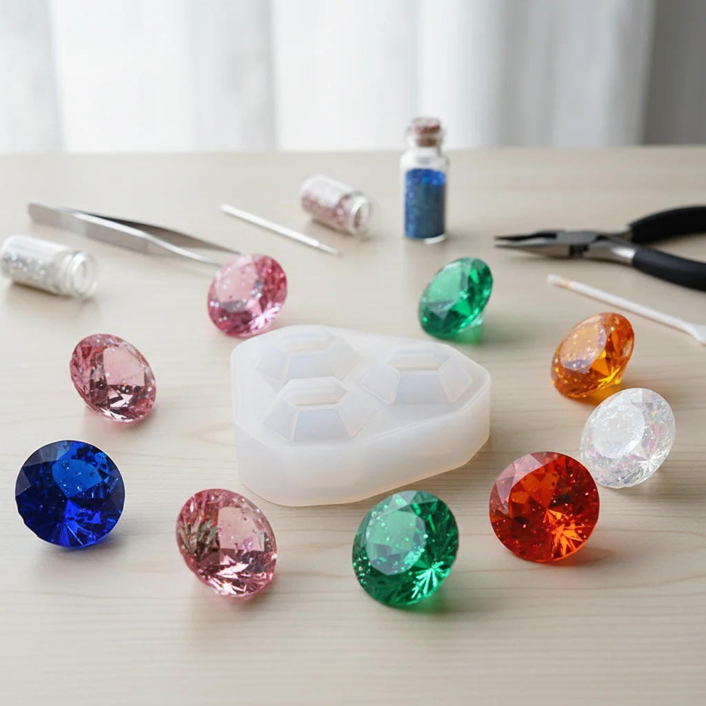 3pcs Diamond Resin Molds Flexible Silicone Jewelry Making Tool for DIY Crafts Pendants Earrings Accessories Durable Kit