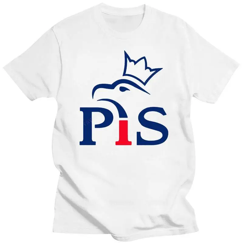 Camiseta de algodón para hombre, ropa de verano, ropa para hombre, PIS, Prawo, Sprawiedliwosc, Koszulka, Polska, Partia, polaco, Kaczynski