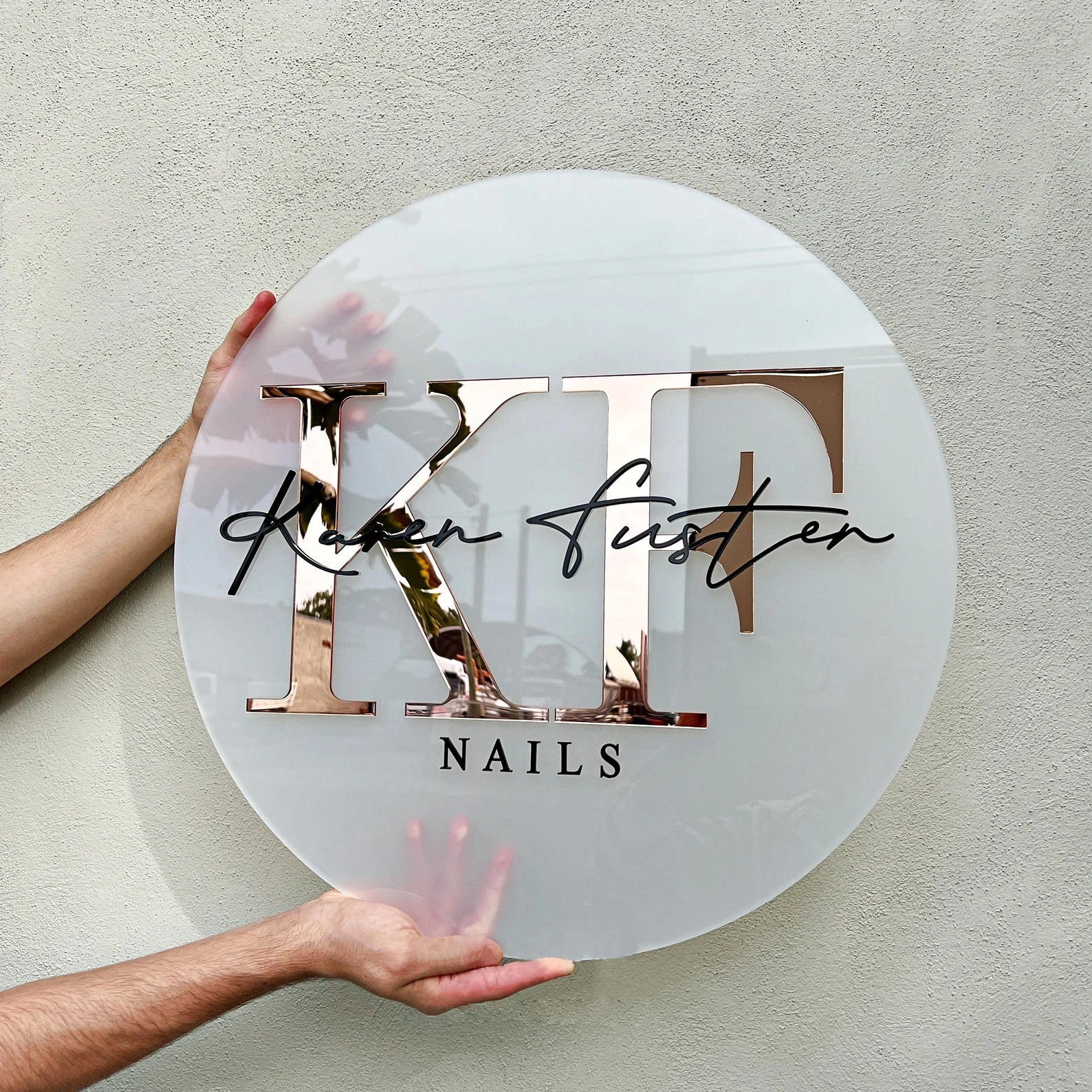 

3D Round Business Logo Sign Custom Acrylic Business Sign Beauty Salon Office Storefront Wedding Wall Sign Personlized Wall Decor