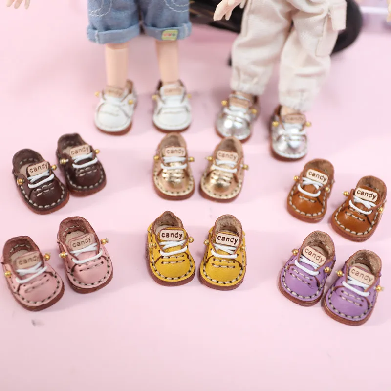 New Casual Handmade Cowhide Doll Shoes Cute OB11 Shoe Doll Accessories Leather 1/12 BJD Doll Shoes Obtisu11, GSC, Body9, OB11 Do