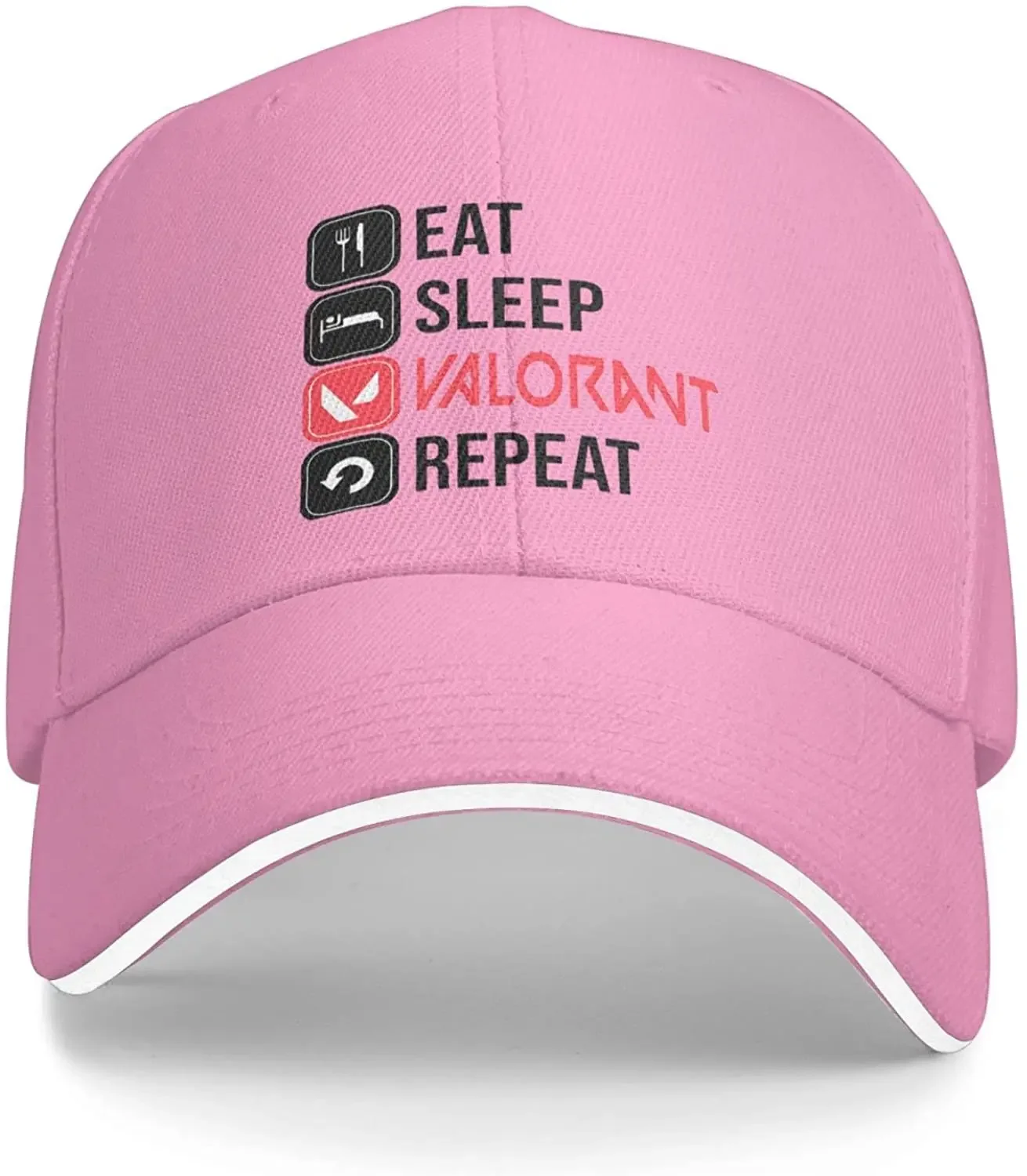 Eat Sleep Valorant Repeat Dad Hat Baseball Cap Adjustable Polo Trucker Unisex Style Headwear