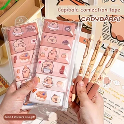 6Pcs/set Capybara Silent Correction Tape Gradient Color Large Capacity Silent Coating Correction Tape School Office Supplies