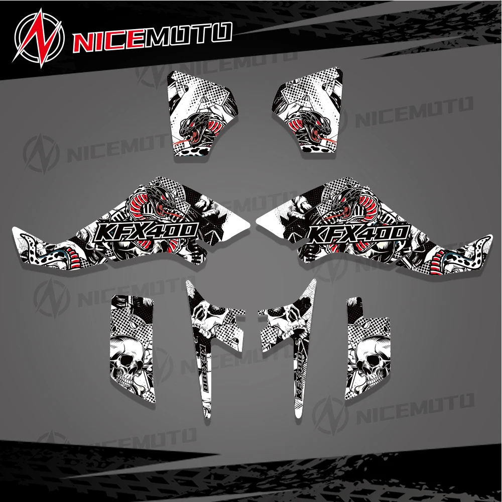 

NICEMOTO New DECALS STICKERS Graphics Kits For Kawasaki KFX ATV2003 2004 2005 2006 2007 2008 KFX 400