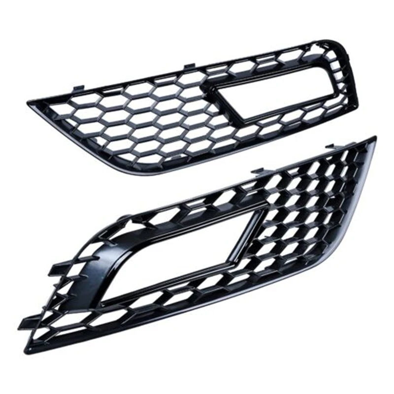 

Front Bumper Fog Light Grill Trim Covers Honeycomb RS4 Style For Audi A4 B8.5 Facelift Models 2013 2014 2015 2016