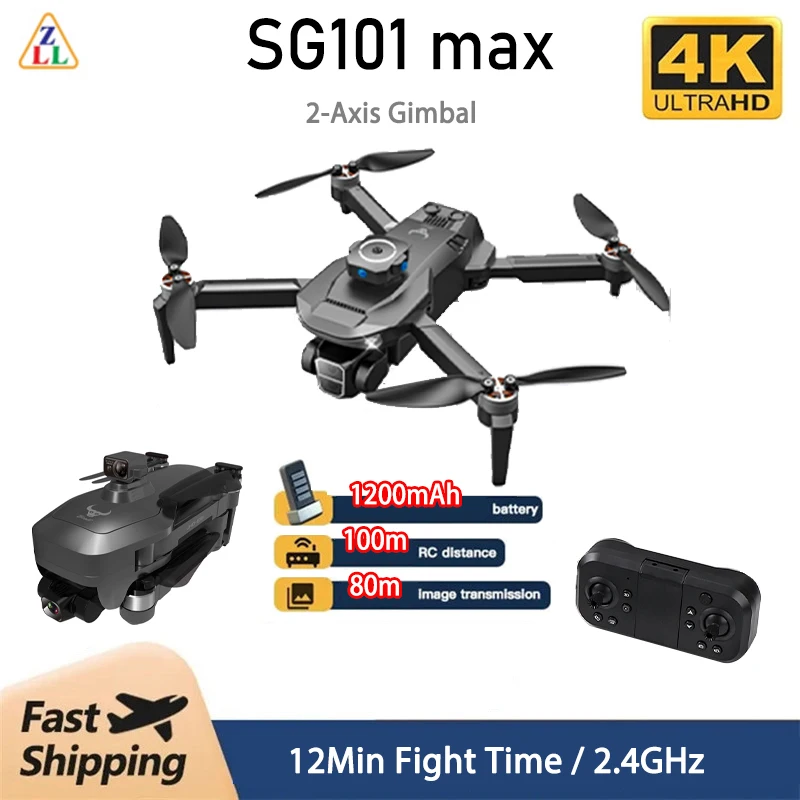 

New Sg101 Max Drone Brushless Automatic Obstacle Avoidance 4k Hd Aircraft Adjustable Lens Angle Gesture To Take A Picture