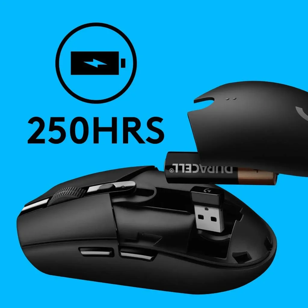 Классическая беспроводная игровая мышь Logitech G304/305, быстрый отклик и длительный срок службы батареи, точное позиционирование, несколько вариантов цвета