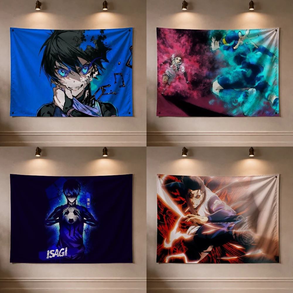 Blue L-Lock Anime Flag Decoration Outdoor Picnic Party Art Hanging Home Camping Party Banner