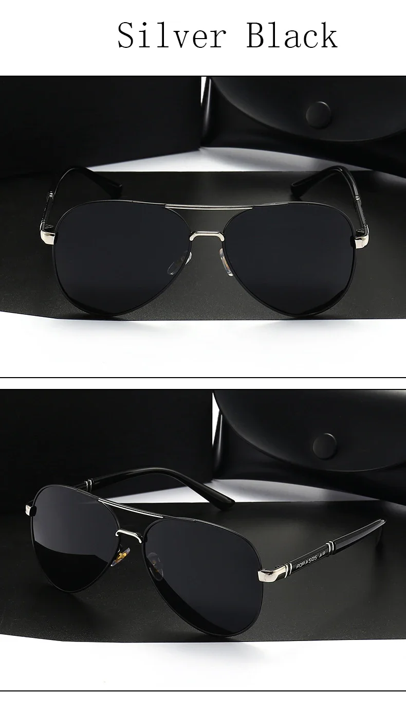 Polarisierte Herren-Sonnenbrille, Flieger-Sonnenbrille für Männer und Frauen, Metallrahmen-Brille für Reisen, Surfen, Fahren, Angeln, UV400 – Detail 7