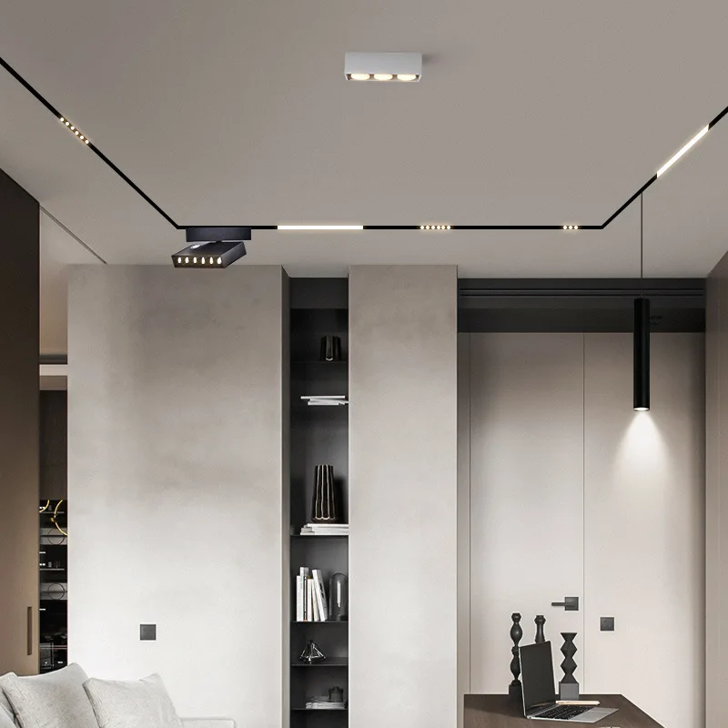 Magnetic Light New Trend 48V Linear Spotlight Magnetic Track Light Led Track Light Surface Recessed Pendant 5W 15W 40W Black 80