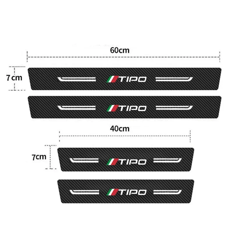 Picture 4: For FIAT TIPO Logo Auto Door Threshold Protect Film Decals, Car Trunk Bumper Sticker, Scratch Resistant Anti-collision Strip