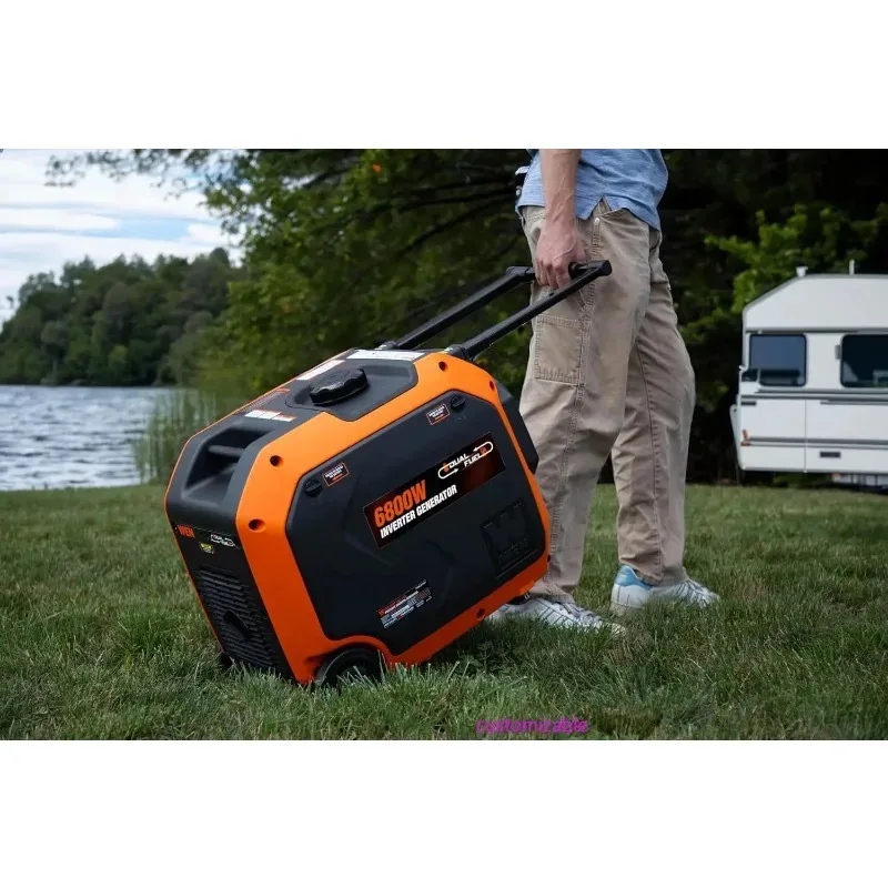 Quiet 6800W Dual-Inverter Generator, RV-Ready, Electric Start, CO Watchdog, Fuel Shut-Off