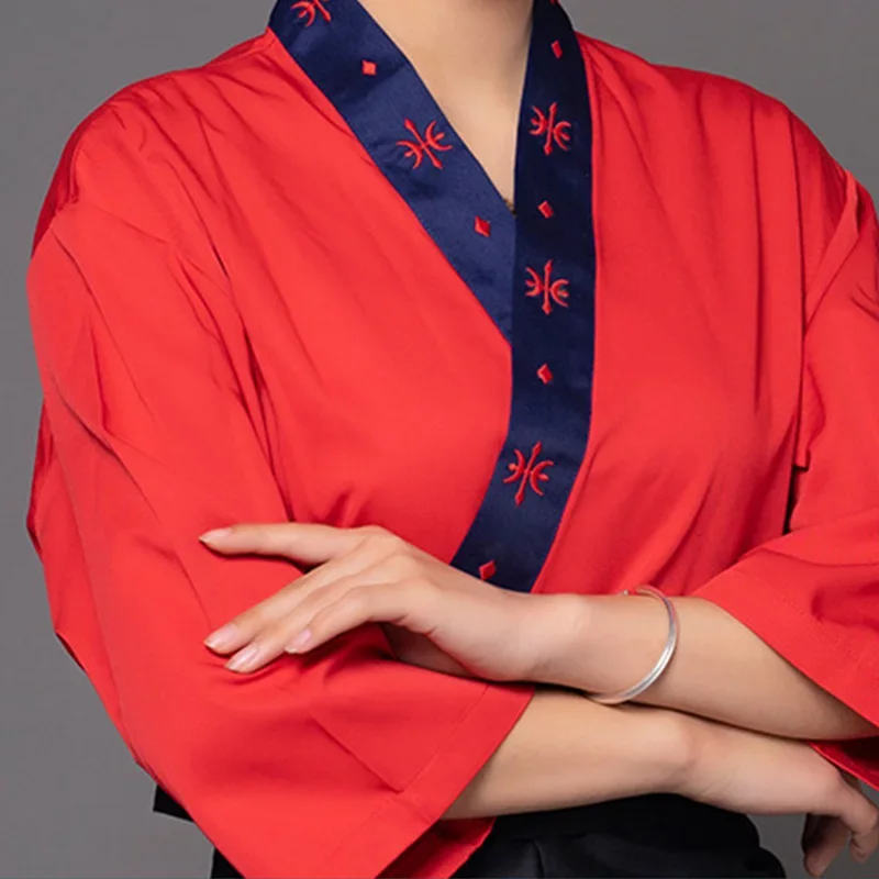Uniformes de Chef de Style japonais, Kimono Teppanyaki Sushi Cuisine Restaurant Service alimentaire vêtements de travail manteau de Chef vestes vêtements de cuisinier