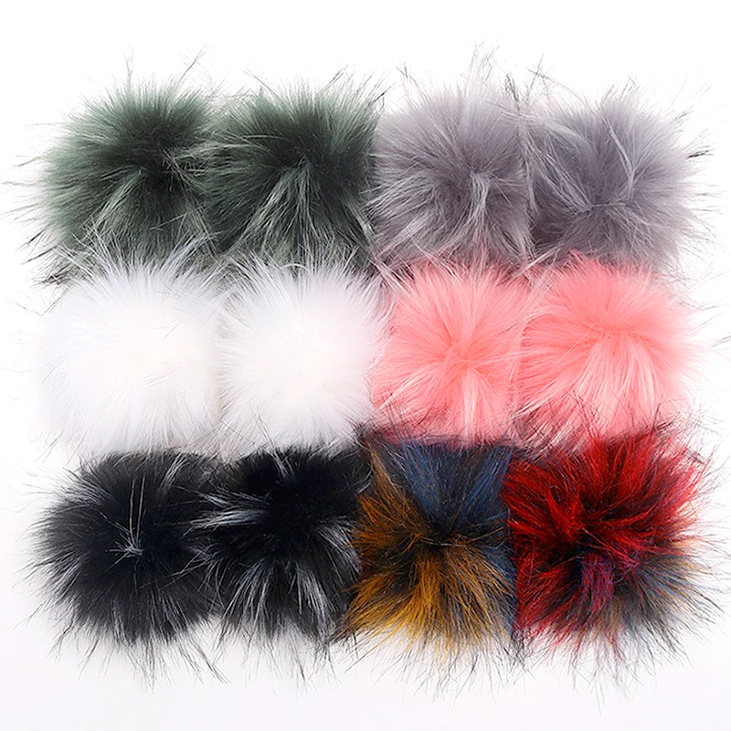 10cm piłki pomponowe Faux Fur Poms DIY torebka Handmade brelok do kluczy czapka szalik buty futrzaste kulki z gumką odzież akcesoria