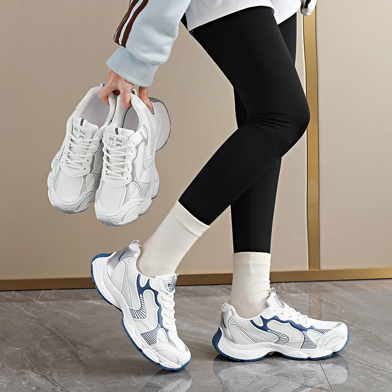 

Женские легкие дышащие кроссовки для бега на весну и осень, повседневные, новинка, хит продаж, удобные, на шнуровке, низкие.