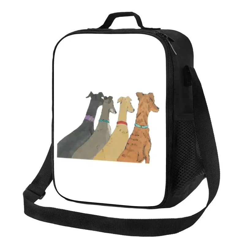 Custom Waiting Greyhounds Dog Lunch Bag Men Women Cooler Warm Insulated Lunch Boxes for Student School