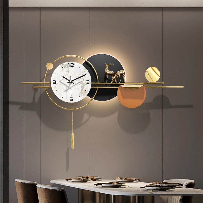 Classic Night Light Wall Clock European No Sound Large